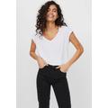 V-Shirt VERO MODA "VMFILLI" Gr. M, weiß (bright white) Damen Shirts V-Shirts