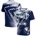 "T-shirt à imprimé sur l'ensemble NFL x Staple Seattle Seahawks pour homme, bleu marine"