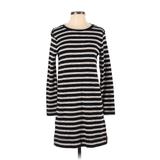 Lou & Grey Casual Dress - Sweater Dress: Black Stripes Dresses - Women's Size Small