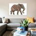 East Urban Home 'Ornate Elephant II In Color I' By BIOWORKZ Graphic Art Print on Wrapped Canvas Canvas, in Gray/Green/White | Wayfair