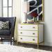 Lillian August Essex 3 - Drawer Accent Chest Wood/Glass in Brown/White | 32 H x 36 W x 18 D in | Wayfair LA17364