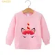 Loveheart – sweat-shirt imprimé licorne pour fille haut d'hiver en velours polaire rose manteau