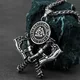 Collier Double hache en acier inoxydable pour hommes pendentif exquis amulette Rune nordique