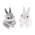 Mini jouet de poche de simulation pour enfants animal Élmignon petit lapin en peluche avec cadre