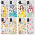 Coque de téléphone princesse Disney florale pour Samsung coque en silicone transparente Galaxy