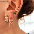 CRMYA-Ensemble de boucles d'oreilles créoles couleur or pour femmes piercing Boho document CZ