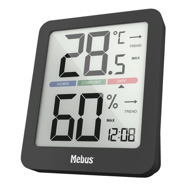 Mebus Digitales Thermo-/Hygrometer - schwarz schwarz Image