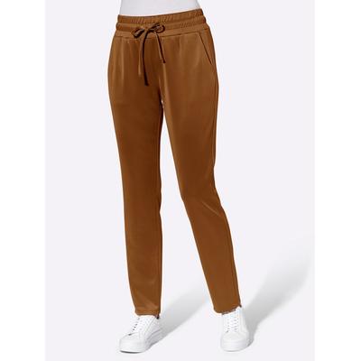 Schlupfhose CLASSIC BASICS, Damen, Gr. 23, Kurzgrößen, braun (cognac), 95% Polyester, 5% Elasthan, unifarben, lang, Hosen Image