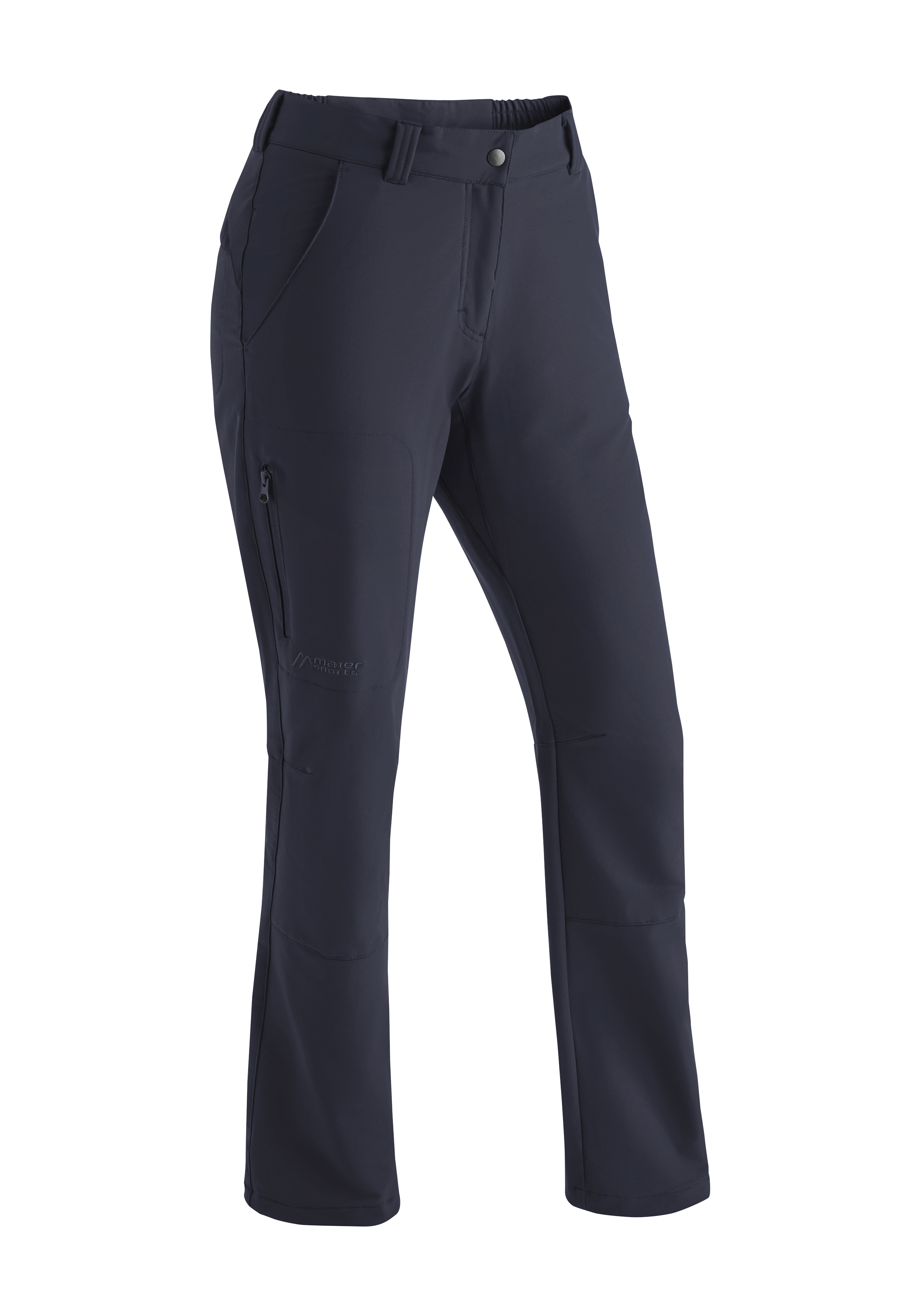 Funktionshose MAIER SPORTS "Helga", Damen, Gr. 76, Langgrößen, blau (dunkelblau), 91% Polyester, 9% Elasthan, Hosen, warme Damen Outdoorhose, robuste Wanderhose, Regular Fit Image