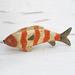 Highland Dunes McLelland Striped Fish Wood Sculpture Wood in Brown/Orange | 5.25 H x 14 W x 2.4 D in | Wayfair 66785DE3D0E548B9BA166925BF362076