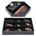 2 Piece Faux Leather Valet Tray for Men, Catchall Tray for Jewelry, Keys, Wallet, Watch (2 Shapes, Black)
