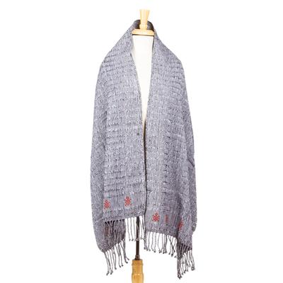 'Mexican 100% Cotton Hand-woven Shawl with Turtle Pattern'