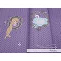 "Jersey-Stoff mit Prinzessin Rapunzel und Schwan in lila flieder Zopf-Muster \"romance #violet\" (1 Panel 0,65 m) von mamasliebchen"