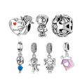 Wow Charms 925 Sterling Silver Charms House Love Heart Girl Boy Zircon Stone Beads Pendants. Charms fit for Pandora Bracelets.
