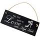 Schiefertafel Deko High Heels Schuh mit Schleife Schild 22 x 8 cm - All you need is Love and High He