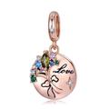 Wow Charms 925 Sterling Silver | Charm Love Bouquet With Colorful Zirconia Rose Gold Plated | Charm fit for Pandora Bracelets Gift For Love