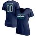 Women's Fanatics Branded Navy Seattle Mariners Hometown Legend Personalized Name & Number V-Neck T-Shirt