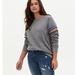 Torrid Tops | New! Torrid Women Plus Size Gray Rainbow Striped Stretch Sweatshirt Size 0 (L). | Color: Gray | Size: L
