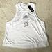 Adidas Tops | Adidas X Peloton Workout Jersey Tank Top Ladies Xl Exercise Nyc | Color: White | Size: Xl