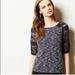 Anthropologie Tops | Anthropologie Navy Marled Raglan Lace Sleeve Tee | Color: Blue/White | Size: Xs