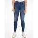 Skinny-fit-Jeans TOMMY JEANS "SYLVIA HR SUPER SKNY" Gr. 32, Länge 30, blau (new niceville mid blue) Damen Jeans Röhrenjeans