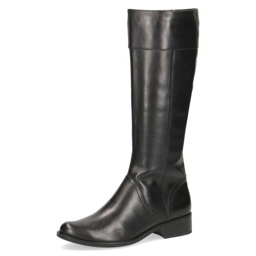 Stiefel CAPRICE Gr. 38,5, Normalschaft, schwarz Damen Schuhe Blockabsatz, Langschaft-Stiefel in Reiteroptik