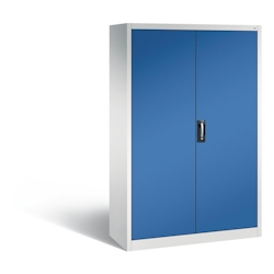 C+P Werkstattschrank 10 Fächer | HxBxT 195x120x50cm | Lichtgrau/Enzianblau von PROREGAL Image