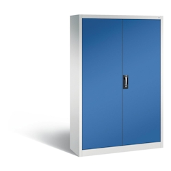 C+P Werkstattschrank | HxBxT 195x120x40cm | Lichtgrau/Enzianblau von PROREGAL Image