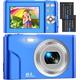 Digital Camera Compact Camera Blue 1080P FHD 48MP Photo Camera Auto Focus Mini Video Camera with 16X Digital Zoom, and 2 Batteries Rechargeable Children's Camera Gift for Children Students Teenagers