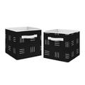 Sweet Jojo Designs Boho Mudcloth Hatch Fabric Storage Bin Fabric in White/Black | 11 H x 10.5 W x 10.5 D in | Wayfair Bin-Hatch-BK-WH