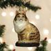 Old World Christmas Maine Coon Cat Hanging Figurine Ornament Glass in White/Yellow | 2.75 H x 2.25 W x 3.75 D in | Wayfair 12583