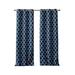 Winston Porter Flerida Geometric Blackout Thermal Grommet Curtain Panels Polyester in Green/Gray/Blue | 96 H x 37 W in | Wayfair