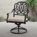 Canora Grey Fiddemon Swivel Patio Dining Armchair w/ Cushion in Black | 41 H x 28 W x 30 D in | Wayfair 666F3B16F5164D8789BB599102EC5EED