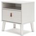 George Oliver 22 Inch Wood Nightstand, 1 Drawer, Faux Leather Knobs Finish Wood in White | 21.88 H x 19.68 W x 15 D in | Wayfair