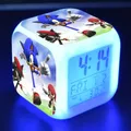 Réveil LED modèle figurine sonique pour enfants montre de bureau lumineuse tactile colorée jouets