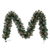 Vickerman 713303 - 9' Frosted Mixed Pine Garland, Clear (A221511) Traditional Green Christmas Garland