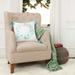 Rizzy Home Aqua Poinsettia Holiday Wreath Throw Pillow Cover