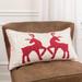 Rizzy Home Holiday Knit Textured Deer Throw Pillow