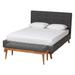 Valencia Mid-Century Modern 2-Piece Bedroom Set with Dark Grey Fabric Upholstered bed