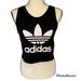 Adidas Tops | Adidas Black Sleeveless Crop Top Size Small Tank Top Womens Running Logo | Color: Black/White | Size: S