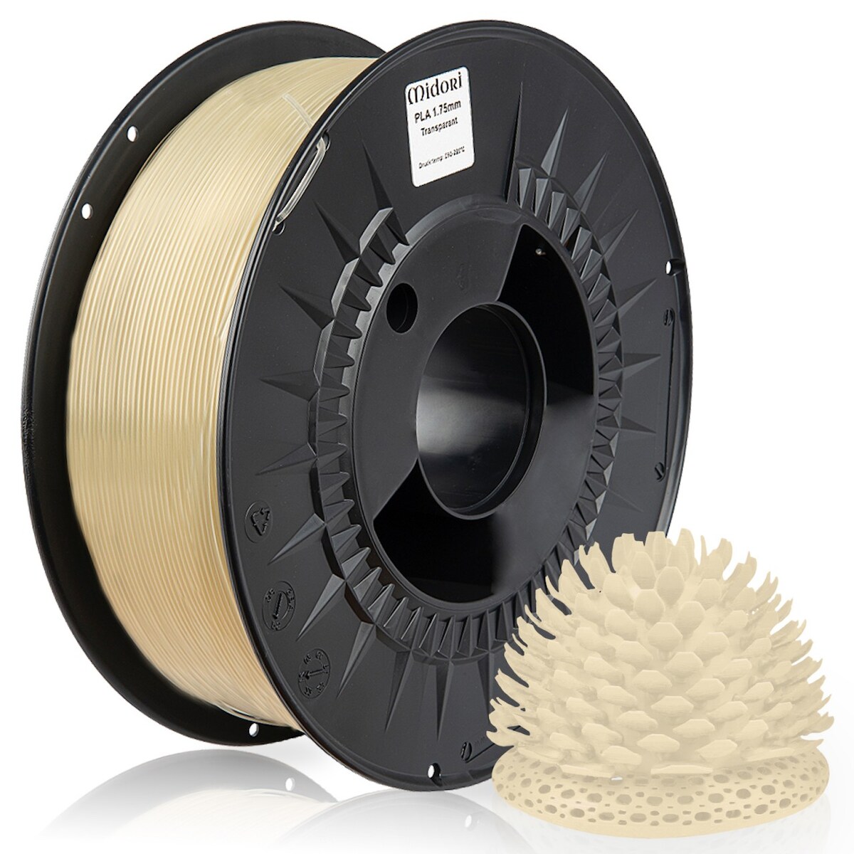 20 x MIDORI® 3D Drucker 1,75mm PLA Filament 1kg Spule Rolle Premium Transparent Image