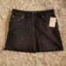 Free People Skirts | Free People Black Denim Zip Front Mini Skirt Size 27 New | Color: Black | Size: 27