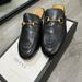 Gucci Shoes | Gucci Princetown Black Leather Mules 36 | Color: Black/Gold | Size: 6