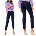 Lilly Pulitzer Pants & Jumpsuits | Lilly Pulitzer Kelly Textured Skinny Pant | Color: Blue | Size: 2