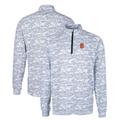 Men's Cutter & Buck Charcoal Syracuse Orange Big Tall Traverse Camo Print Stretch Quarter-Zip Pullover Top