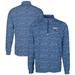 Men's Cutter & Buck Navy Howard Bison Big Tall Traverse Camo Print Stretch Quarter-Zip Pullover Top