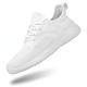 Lumeiy Damen Walking Fashion Schuhe -Slip On Weiß Sneakers weibliche Fußabdrücke, komfortable Tennisschuhe, Sportschuhe, Fitnessstudio, 41 EU