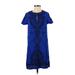 Lucky Brand Casual Dress - Shift: Blue Dresses - Women's Size X-Small