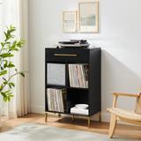 Mercer41 Brimbell 42.25" H x 28" W Wood Standard Bookcase Wood in Black | 42.25 H x 28 W x 15 D in | Wayfair 68D248E12B534C79A19C2D3288E150A2