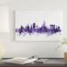 East Urban Home 'Aberdeen, Scotland Skyline' by Michael Tompsett Graphic Art Print on Wrapped Canvas Canvas, in Black/Indigo/Pink | Wayfair